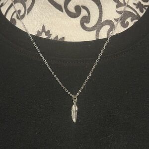 Delicate Silver Feather Charm Necklace for Women